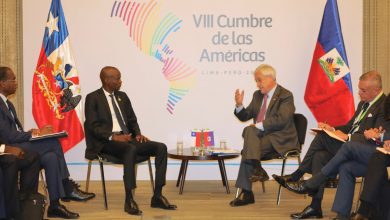 Jovenel Moïse et Sebastian Pinera président du Chili se sont rencontrés à Lima 14 avril dernier. Photo Président Jovenel Moïse Twitter2