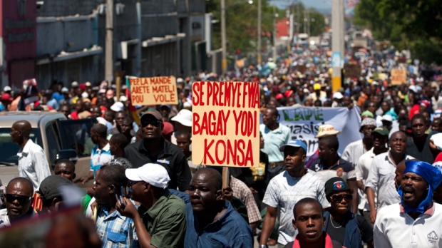 Demonstration in Port au Prince Haiti