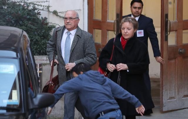 Oxfam39s chief executive Mark Goldring L seen here in a February 12 2018 picture resigned last month